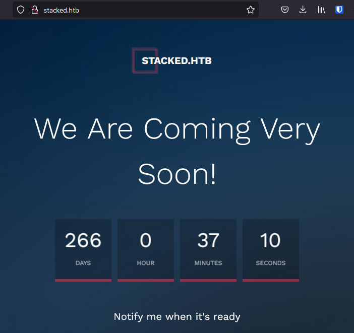 stacked.htb landing page