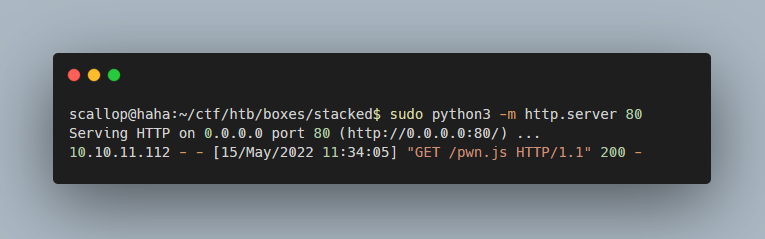 Python server received GET