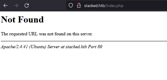 Trying index.php not found