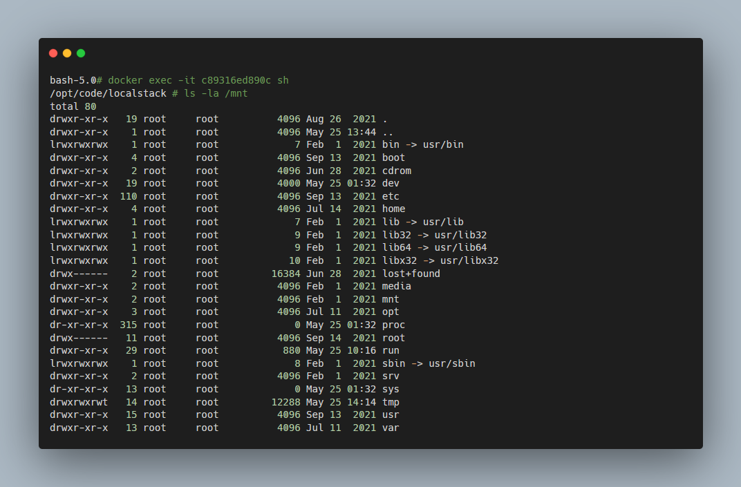 Escaped; access to host FS via /mnt